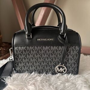 Michael Kors Black and silver Mini Duffle